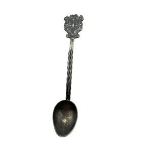 Vintage Silver Souvenir Spoon With Eagle Crest & Braided Handle B103